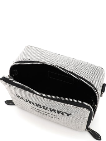Burberry Sutton Canvas Messenger Bag With Logo