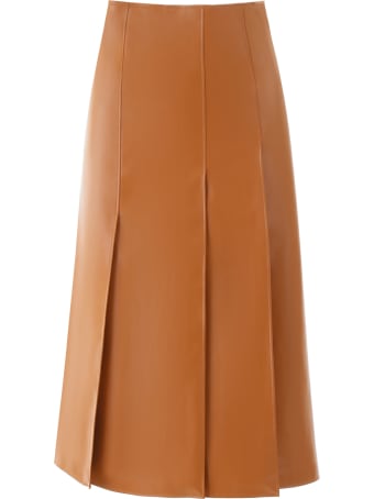 A.W.A.K.E. Mode Faux Leather Panel Skirt