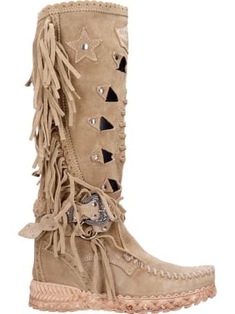 El Vaquero Squaw In Beige Suede