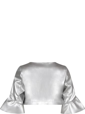 Loredana Silver Jacket For Girl With Ruffle