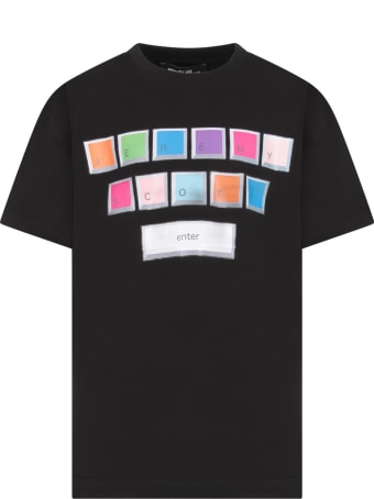 Jeremy Scott Black T-shirt For Kids With Black Logo
