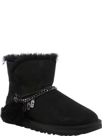 UGG Fur Trim Ankle Boots
