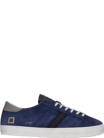 D.A.T.E. Hill Low Sneakers In Blue Suede