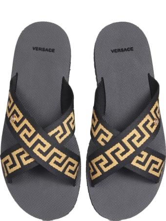 Versace Greek Sandals With Ribbon