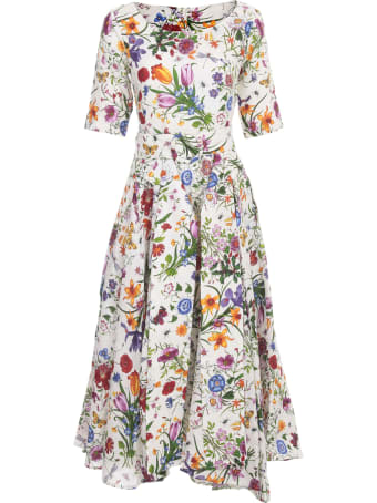 Samantha Sung Aster Linen Midi Dress S/s Boat Neck
