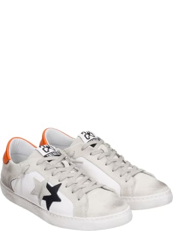 2Star Sneakers In White Suede And Leather