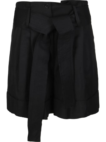 Parosh Black Viscose-linen Blend Shorts