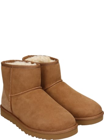UGG Mini Classic Ankle Boots In Brown Suede