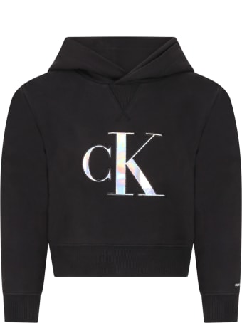 Calvin Klein Black Sweatshirt For Girl With Logo