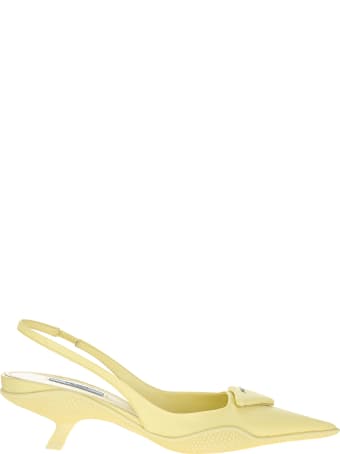 Prada Brushed Leather Slingback Pumps