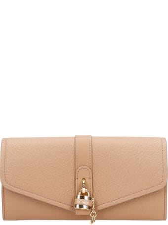 Chloé Aby Wallet In Beige Leather
