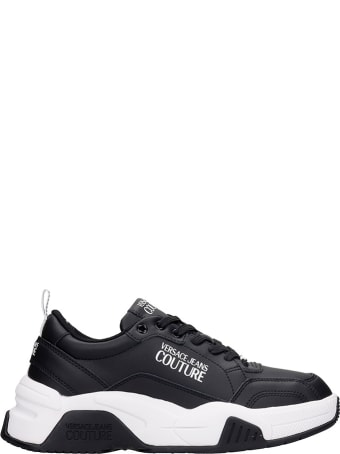 Versace Jeans Couture Sneakers In Black Leather