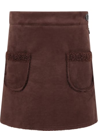 Caffe' d'Orzo Brown "pesca" Skirt For Girl