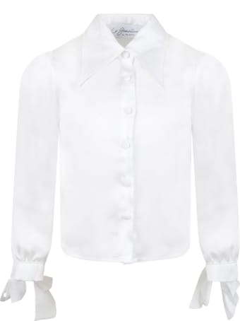 Le Gemelline by Feleppa White Shirt For Girl