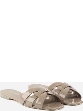 Saint Laurent Flat Nu Pieds 05 Sandals In Patent Leather