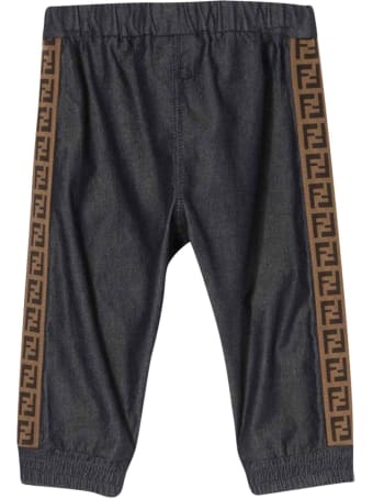 Fendi Blue Trousers With Elastic Waistband