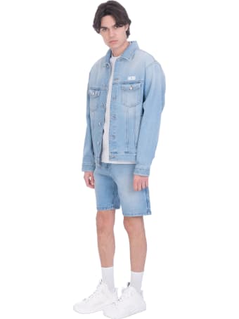 GCDS Jacket In Cyan Cotton