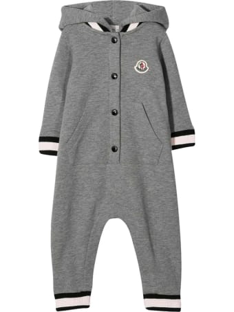 Moncler Grey Romper With Hood