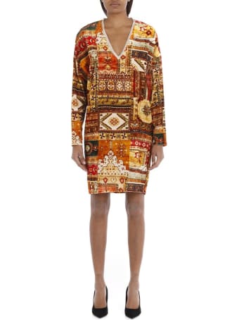 Mes Demoiselles Abstract Pattern Print Silk Dress