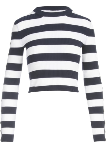 MICHAEL Michael Kors Stripe Sweater W/snap Sleeves