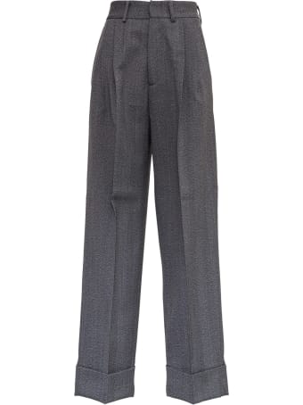 Tonello Gray Wool Wide Leg Pants