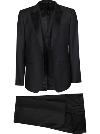 Dolce & Gabbana Black Wool Blend Three-piece Dinner Suit