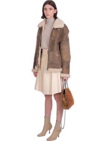 DROMe Skirt In Beige Leather