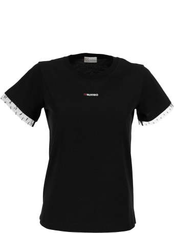 RED Valentino Logo Printed T-shirt Black