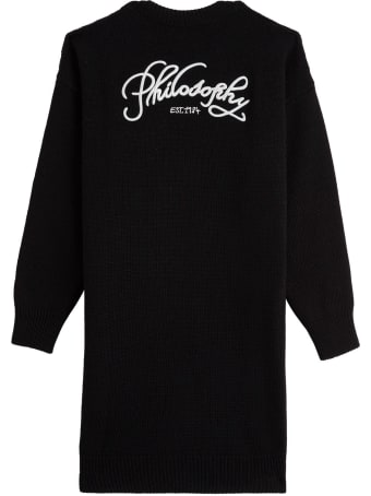 Philosophy di Lorenzo Serafini Kids Wool Cardigan With Back Logo Embroidery