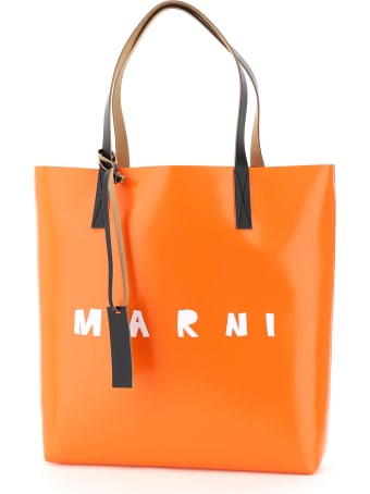 Marni Pvc Coated Tote Bag With Logo