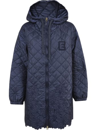 Ermanno Scervino Quilted Floral Embroidered Raincoat