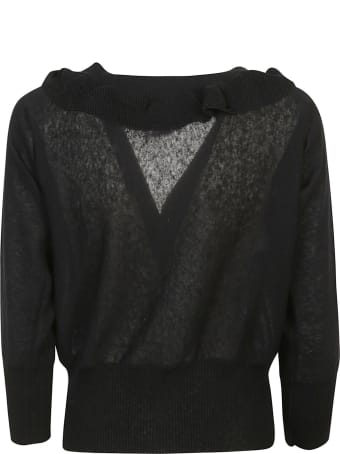 Philosophy di Lorenzo Serafini Ruffle Applique Logo Embroidered Cardigan
