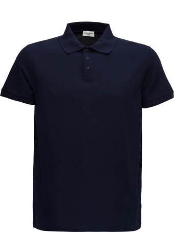Saint Laurent Monogram Embroidery Polo Shirt