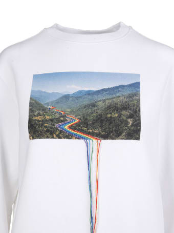 Golden Goose White Woman Sweatshirt With Print And Embroidery
