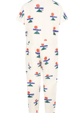 Bobo Choses Ivory Jumpsuit For Girl With Logos