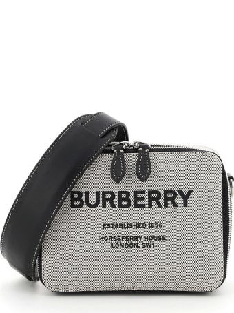 Burberry Sutton Canvas Messenger Bag With Logo