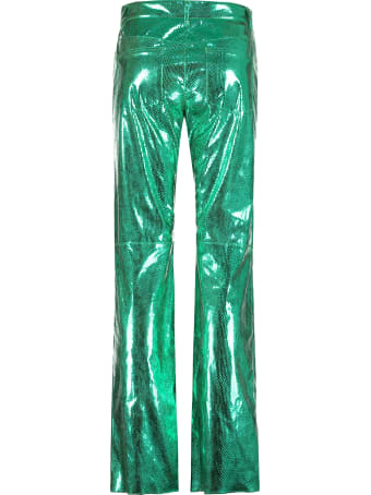 MSGM Snake Print Faux Leather Trousers