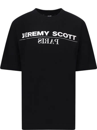 Jeremy Scott Black T-shirt For Girl With Silver Logo