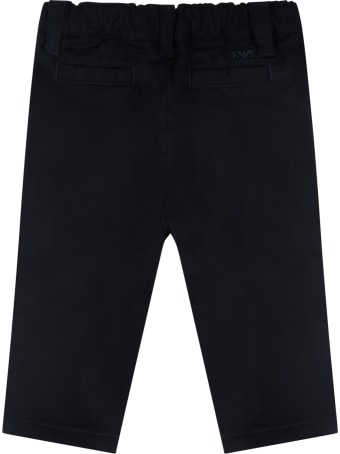 Armani Collezioni Blue Trouser For Babyboy With Iconic Eagle