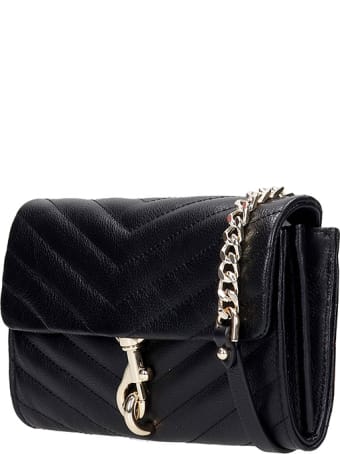 Rebecca Minkoff Edie Wallet On Shoulder Bag In Black Leather