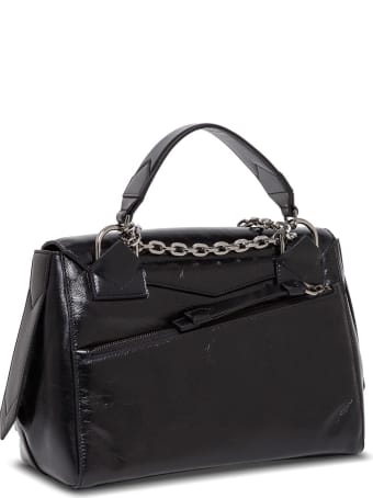Givenchy Medium Flap Handbag In Shiny Black Leather
