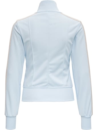 Palm Angels Light Blue Sweatshirt With Multicolor Side Bands