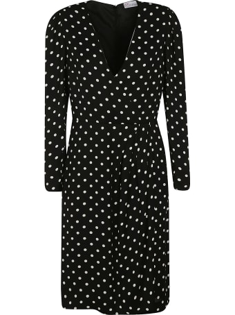 RED Valentino Polka-dot V-neck Dress