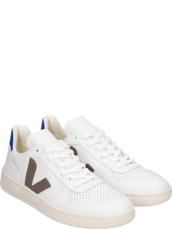 Veja V-10 Sneakers In White Leather
