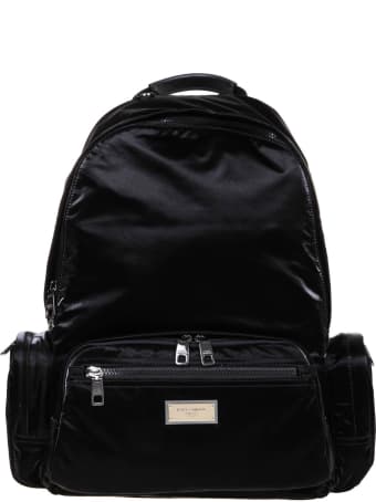 Dolce & Gabbana Black Nylon Backpack
