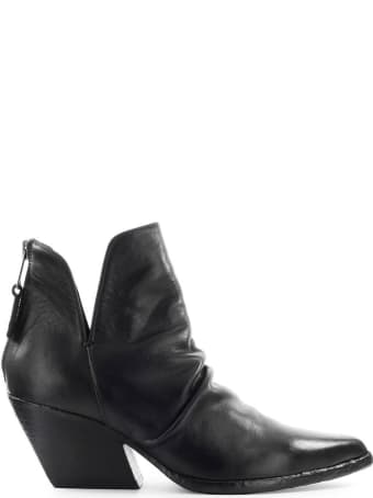 Elena Iachi Black Leather Texan Ankle Boot