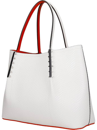 Christian Louboutin Cabarock Tote In White Leather