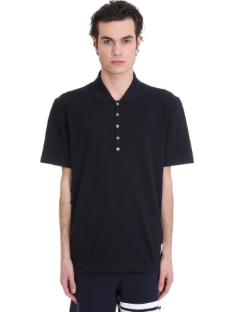 Thom Browne Polo In Blue Cotton