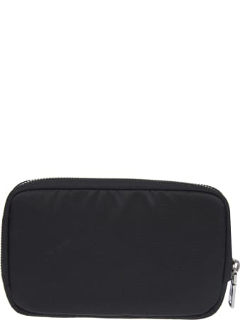 Prada Logo Plaque Zip-around Clutch