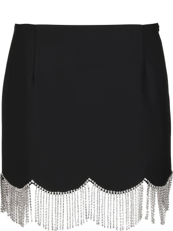 AREA Black Wool Blend Mini Skirt